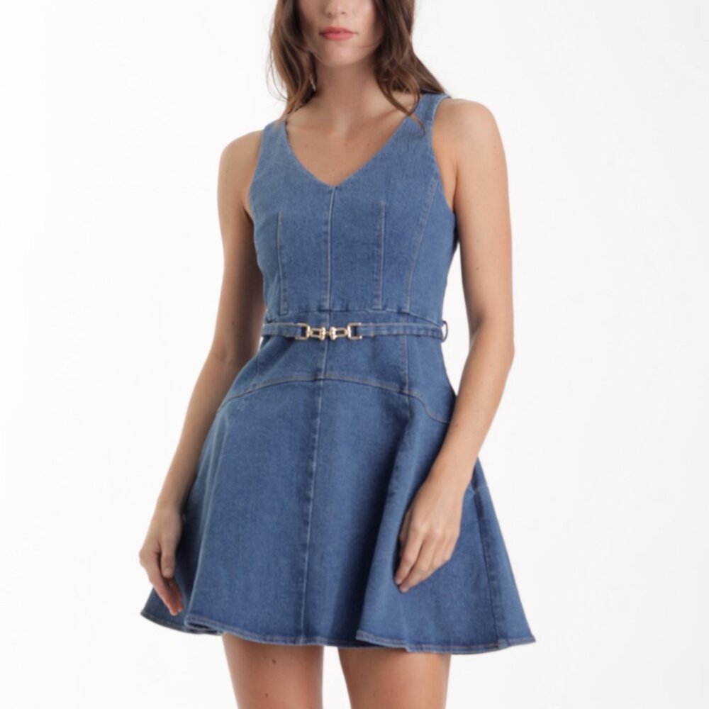 Karina Grimaldi Lola Denim Mini Dress